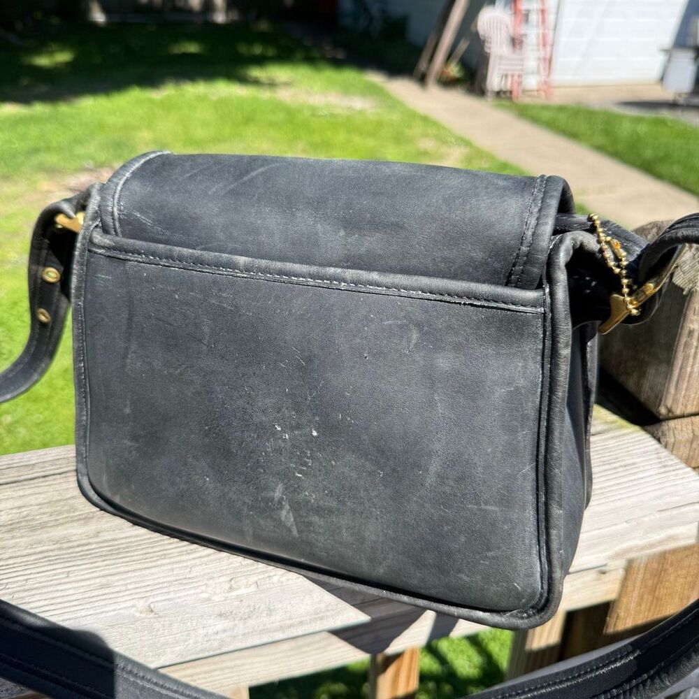 Vintage 90s Coach Rambler Legacy 9061 Bag Black Leather Crossbody Purse Handbag - Picture 4 of 11